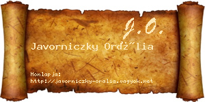 Javorniczky Orália névjegykártya